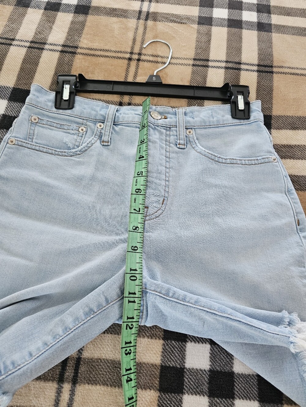 Light Wash High-Rise Denim Bermuda Shorts - Light Blue - Picture 4 of 8